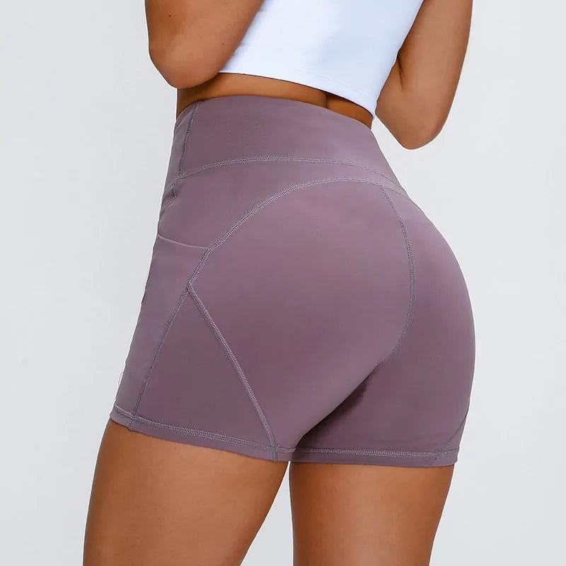 Anti-Sweat High Waisted Workout Shorts with Pockets