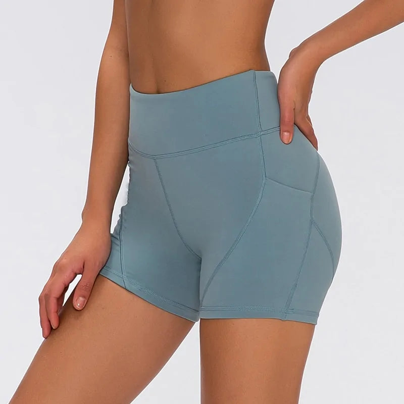 Anti-Sweat High Waisted Workout Shorts with Pockets